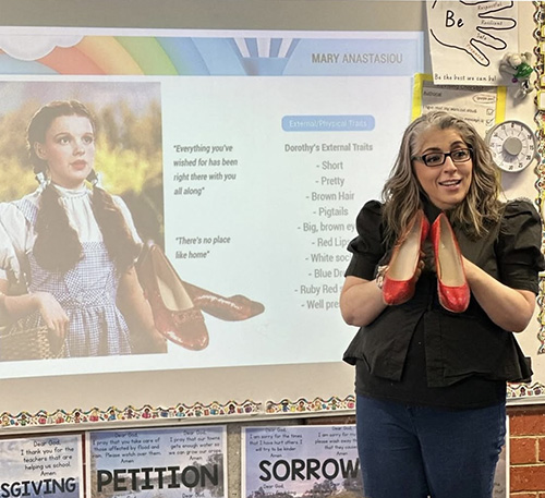 Mary Anastasiou presenting Wizard of Oz